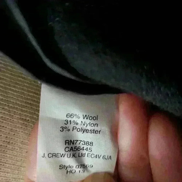 J  Crew Size 8 Dark Charcoal Grey Black Wool Blend Moto Jacket Coat Pockets - Picture 5 of 7